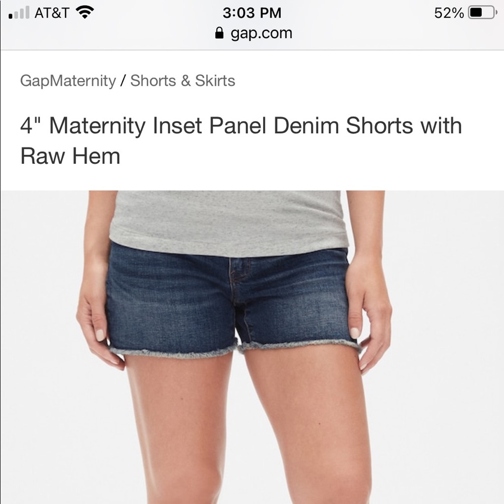 Maternity *size 6* Gap Jean shorts